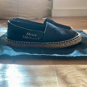 Saint Laurent espadrilles, black canvas, Women’s shoes size 36